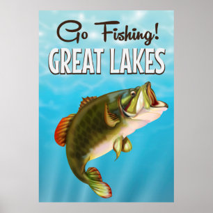 Affiche de voyage vintage sur la pêche dans les Gr