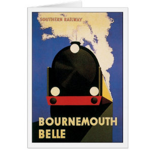 Affiche de voyage vintage, train Bournemouth Belle