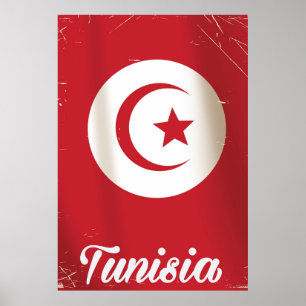 Affiche de voyage vintage tunisienne