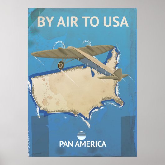 Affiche de voyage vintage USA (Devant)
