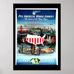 Affiche de voyage vintage USA