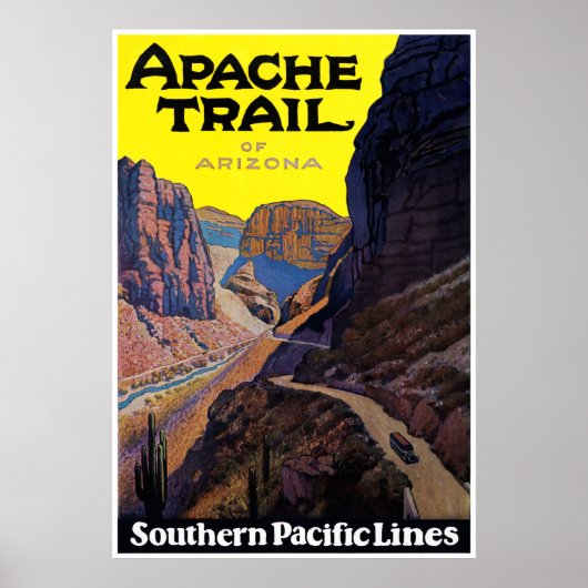 Affiche de voyage vintage USA Apache Trail restaur (Devant)