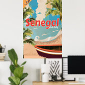 Affiche de voyage vintage vacances Sénégal. (Bureau à domicile)