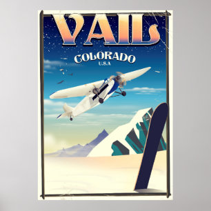 Affiche de voyage vintage Vail Colorado