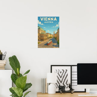 Affiche de voyage vintage Vienne Autriche