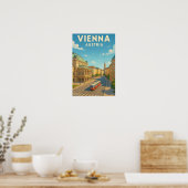 Affiche de voyage vintage Vienne Autriche (Cuisine)