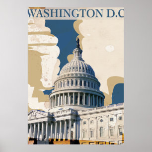 Affiche de voyage vintage Washington D.C
