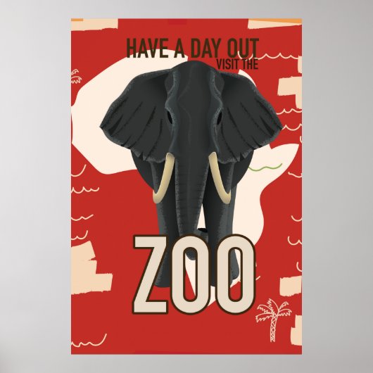 affiche de voyage vintage Zoo (Devant)