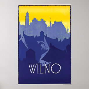 Affiche de voyage Wilno Pologne Impression d'art m