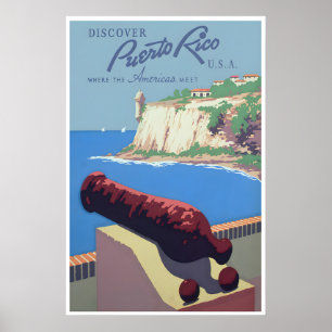 Affiche de voyage WPA Art Porto Rico Impression Sa
