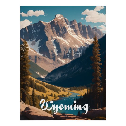 Affiche de voyage Wyoming États-Unis (Devant)