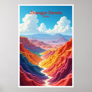 Affiche de voyage Zhangye Danxia Chine