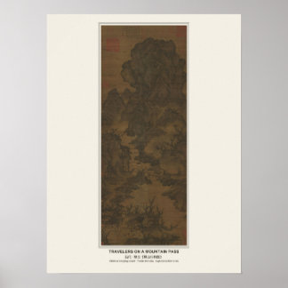 Affiche de Voyageurs sur un Col de Montagne - Guan