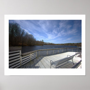 Affiche de vue de la terrasse sur le paysage aquat