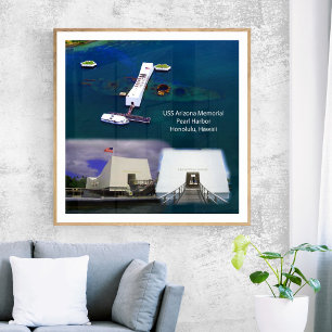 Affiche de vues du Mémorial de l'USS Arizona, Pear