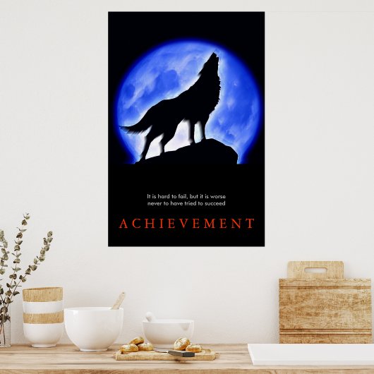 Affiche de Wolf Motivationnel Stylish (Cuisine)