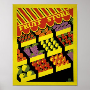 Affiche de WPA de magasin de fruit -