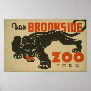Affiche de WPA de zoo de Brookside de 1937 visites