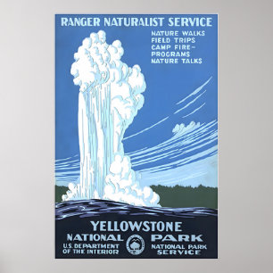 Affiche de Yellowstone WPA Impression d'art des pa