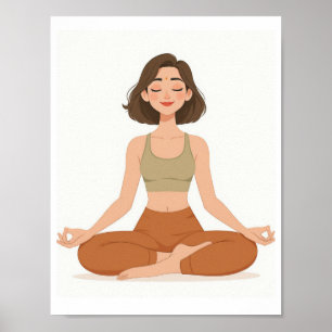 Affiche de yoga minimaliste en terre cuite Boho