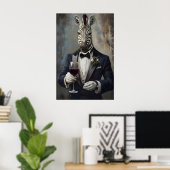 Affiche de zèbre en smoking, Affiche d'animal, Zèb (Bureau à domicile)
