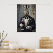 Affiche de zèbre en smoking, Affiche d'animal, Zèb (Cuisine)
