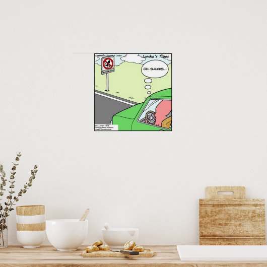 Affiche de zone sans calamar drôle (Cuisine)