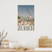 Affiche de Zurich Suisse Impression d'art de voyag (Cuisine)