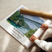 Affiche Deception Pass Washington, Aquarelle, Cust