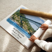 Affiche Deception Pass Washington, Aquarelle, Cust
