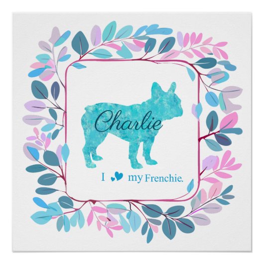 Affiche décoration bleu pastel personnalisée pour (Devant)