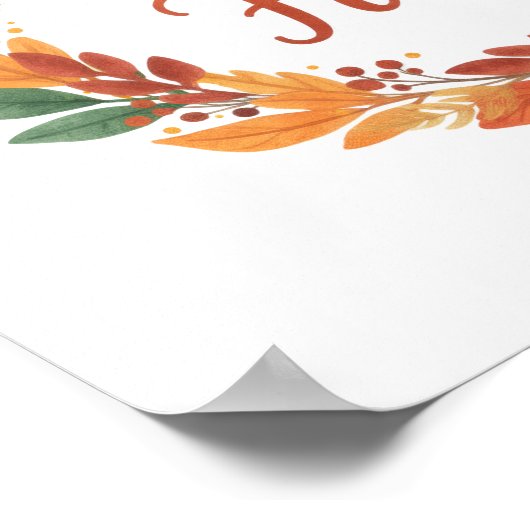 Affiche décorative avec Hello Fall (Coin)