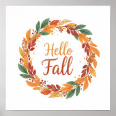 Affiche décorative avec Hello Fall (Devant)