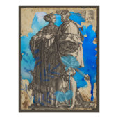Affiche decoupage de couple médiéval vintage sur f (Devant)
