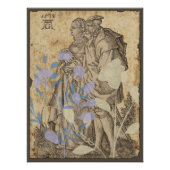 Affiche decoupée de couple médiéval vintage (Devant)