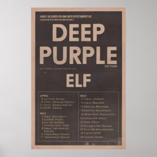 Affiche DEEP PURPLE - 1974 org. NME - en tournée a