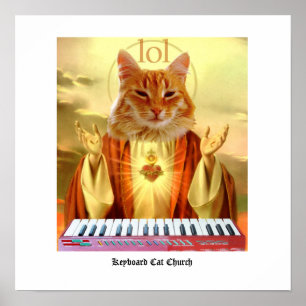Affiche d'église de chat de clavier