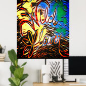 Affiche d'éléments de monde de fleur sauvage avec (Bureau à domicile)