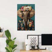 Affiche d'éléphant en costume, Portrait d'éléphant (Bureau à domicile)