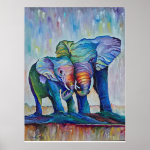 Affiche d'éléphant "Ton d'amour" par Timothy Orikr