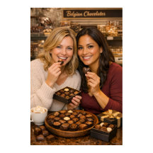 Affiche Délice de Café aux Pralines Belges Chaudes