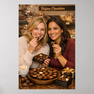 Affiche Délice de Café aux Pralines Belges Chaudes