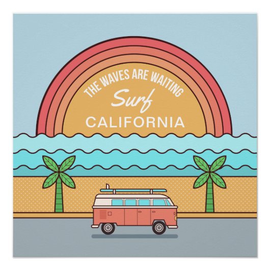 Affiche d'emplacement personnalisé Summer Surfer (Devant)