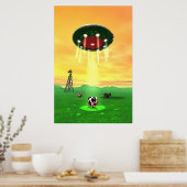 Affiche d'enlèvement de vache cosmique (Cuisine)