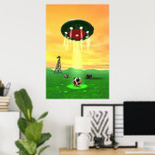 Affiche d'enlèvement de vache cosmique (Bureau à domicile)