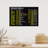 Affiche Départs Aéroport (Cuisine)