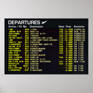 Affiche Départs Aéroport
