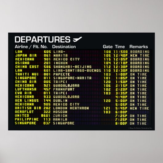 Affiche Départs Aéroport (Devant)