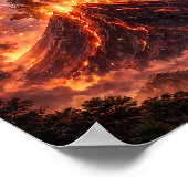 Affiche d'éruption du dragon volcanique (Coin)