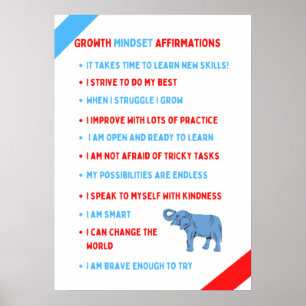 Affiche des Affirmations de l'état d'esprit de cro